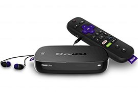 Roku Ultra 4K UHD Streaming Media Player w/ Voice Remote, Remote Finder, JBL Premium Earphones