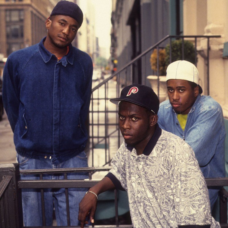 A Tribe Called Quest pose on a stoop in New York City in 1991