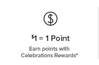 Earn points with Celebrations Rewards