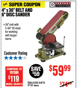 4 in. x 36 in. Belt/6 in. Disc Sander