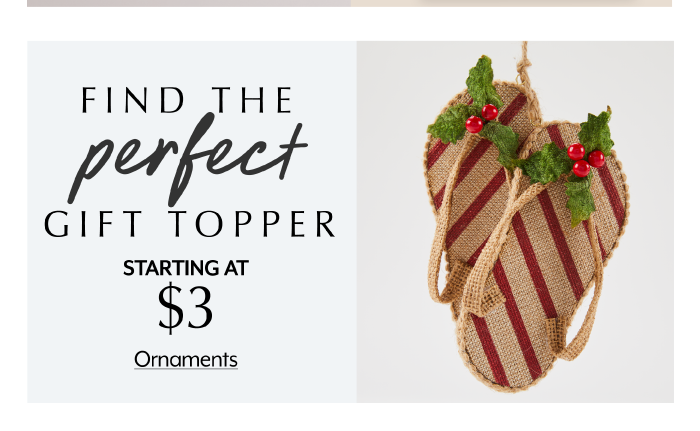 Find the perfect gift topper starting at $3 Ornaments