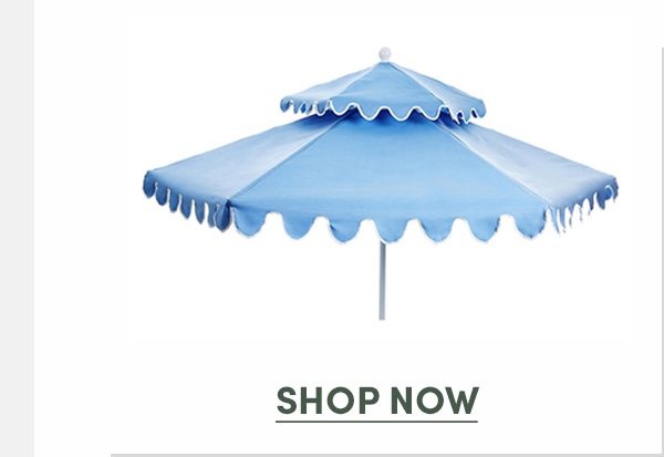 Daiana Two-Tier Patio Umbrella, Light Blue/White