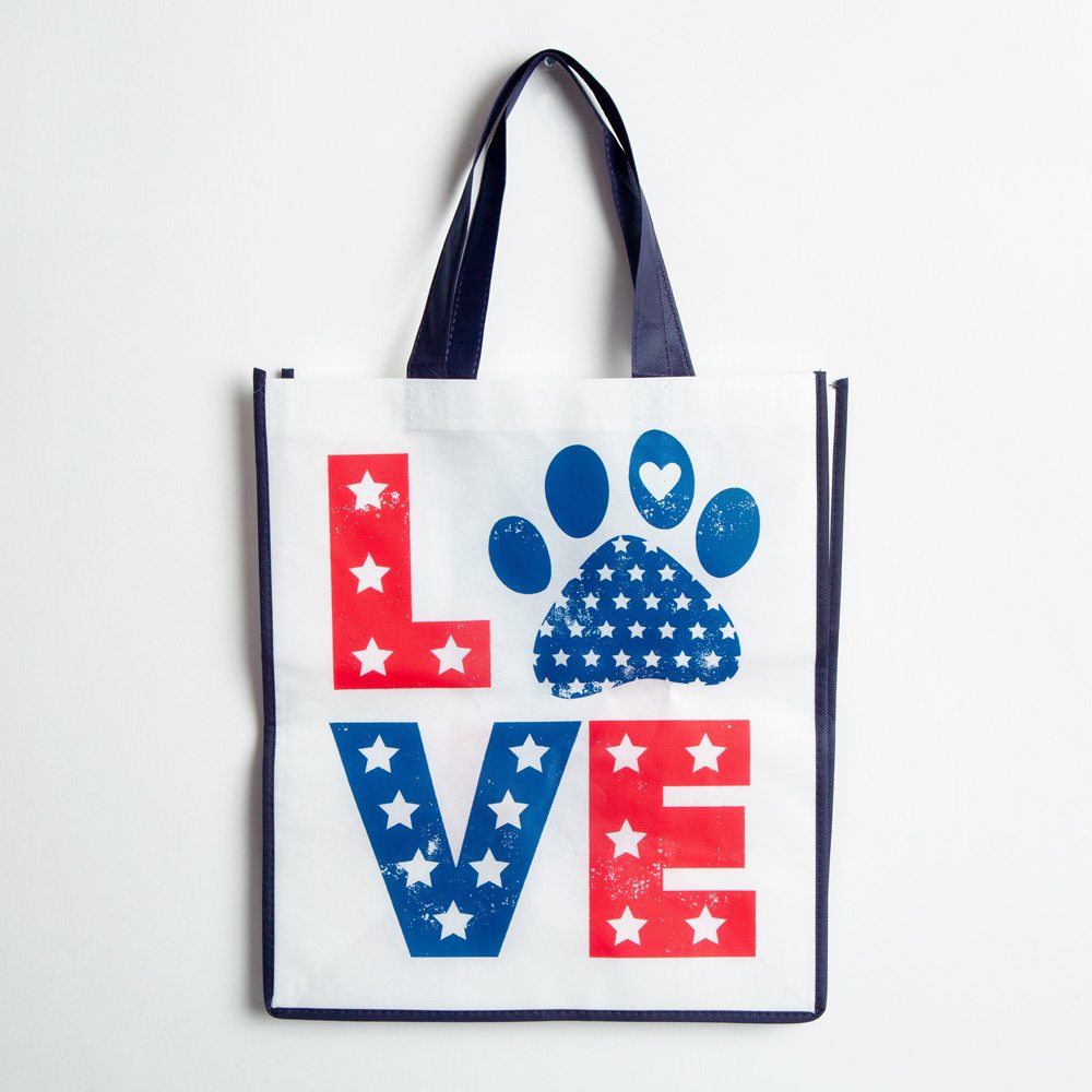 Image of Star Spangled Love Paw Grocery Bag 🇺🇸