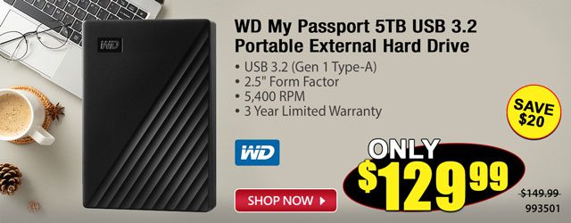 WD My Passport 5TB USB 3.2 (Gen1 Type-A) 2.5 in. Portable External Hard Drive - Shop Now