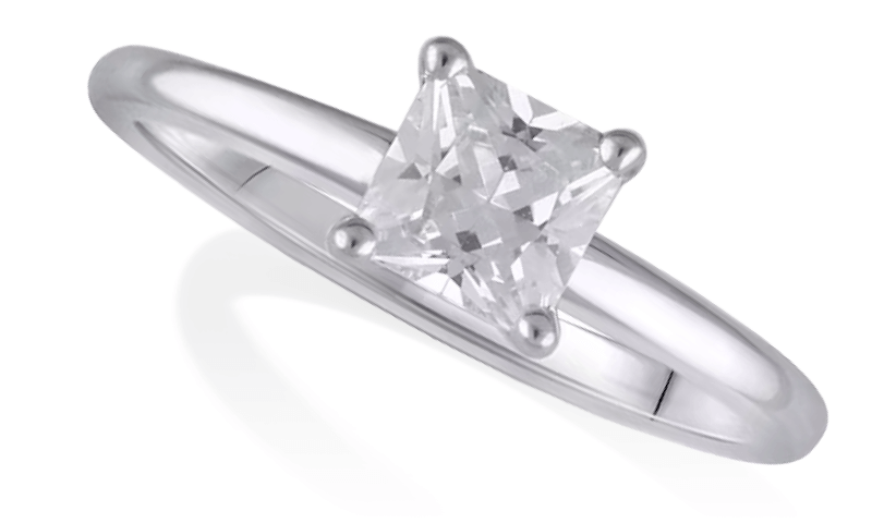 Lab-Created Diamonds by KAY Solitaire Ring 1 ct tw Princess-cut 14K White Gold (F/VS2)