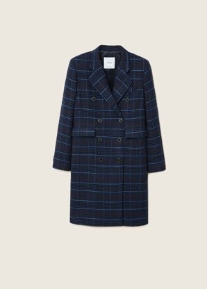 Structured check coat