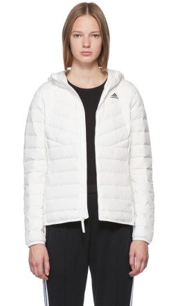 adidas Originals - White Varilite Down Hooded Jacket