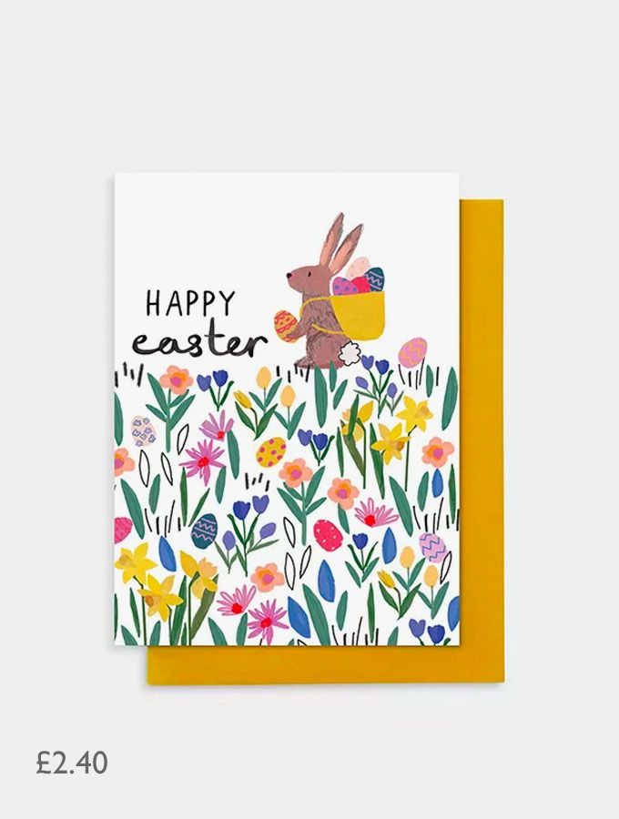 Stop the Clock Design Bunny with Eggs Easter Card, £2.40