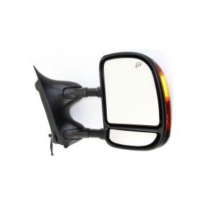 Towing Mirror Manual Folding Heated - Passenger Side, Power Glass, In-housing Signal Light, With Blind Spot Corner Glass, Textured Black