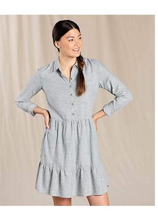 Re-Form Tiered Dress in Blue Slate Spacedye Color