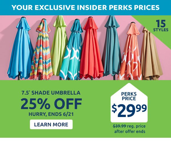 25% Off 7.5' Shade Umbrellas