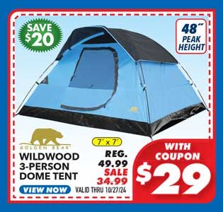 Golden Bear Wildwood 3-Person Dome Tent