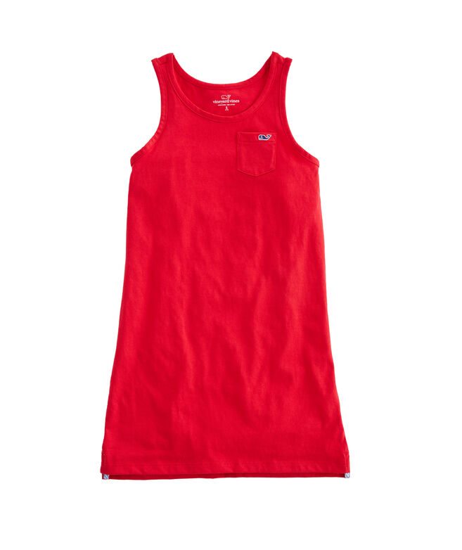 Girls Simple Pocket Tank Dress