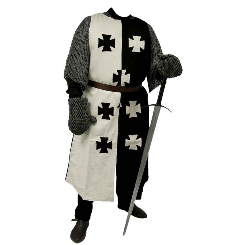 Image of Black And White Crusader Surcoat