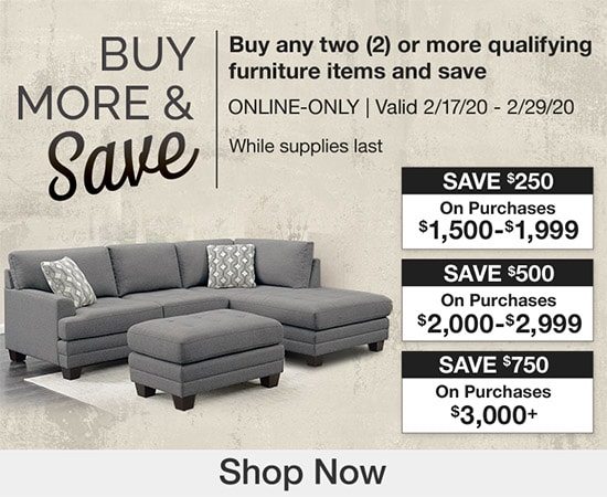 Buy More and Save on Select Furniture. While Supplies Last. Shop Now.