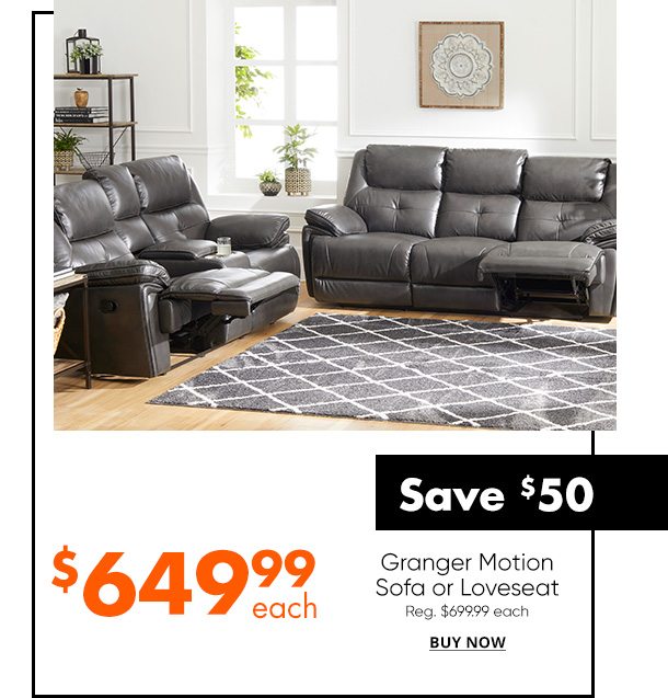 Save $50 Granger Motion Sofa or Loveseat