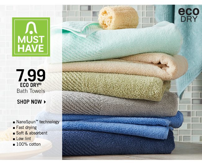 Shop 7.99 Eco Dry Bath Towels