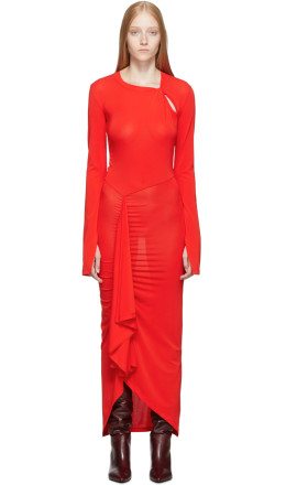 Unravel - Red Open Sleeve Twist Dress