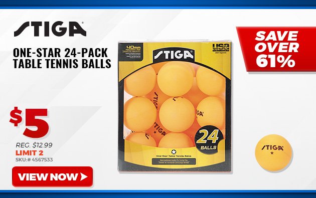 Stiga One-Star 24-Pack Table Tennis Balls