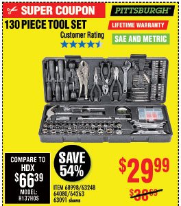 130 Pc Tool Set with Case