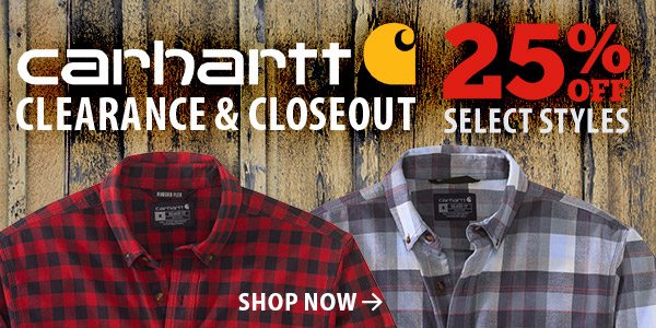 Carhartt Clearance and Closeouts. 25% off select styles. Ends 1/31/22