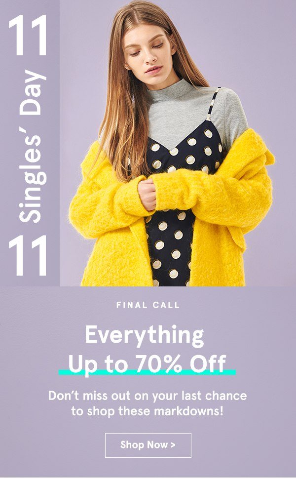 Everything Up to 70% Off
