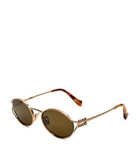 Miu Miu Metal Oval Sunglasses, 54mm