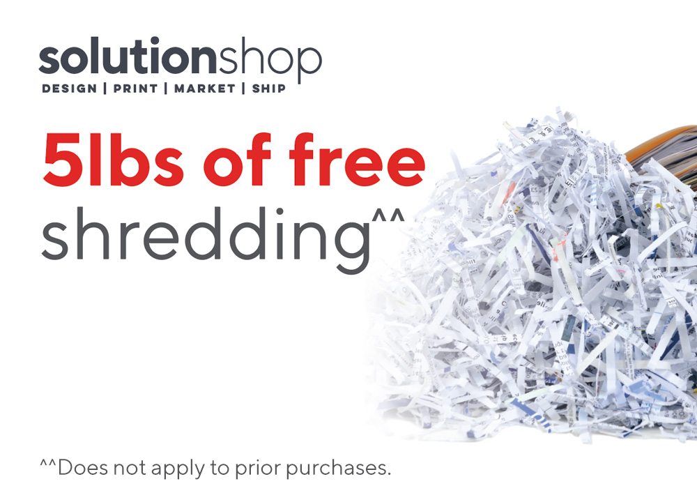 5Ibs of free shredding