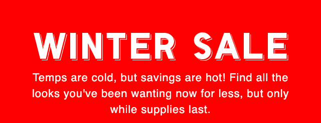 HERO - WINTER SALE STARTS NOW