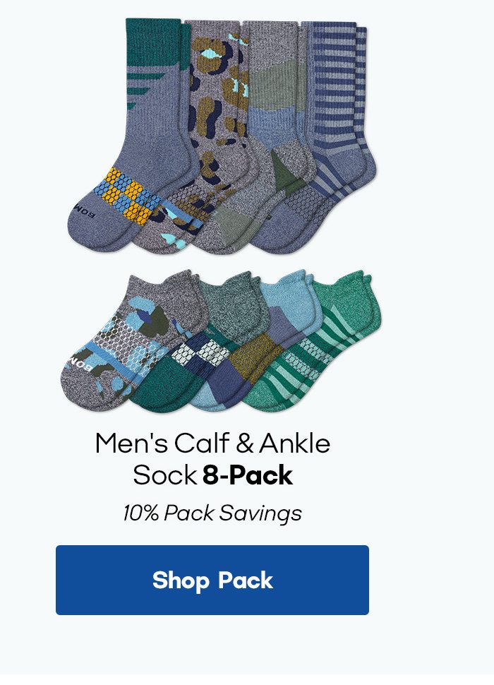 Men's Calf & Ankle Sock 8-Pack | 10% Pack Savings [Shop Pack]