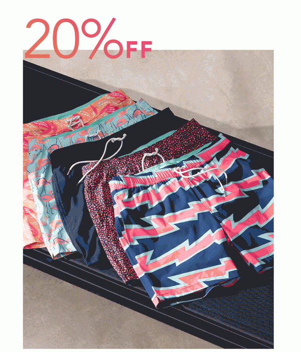 Today Only: Get 20% Off Shorts & Swim