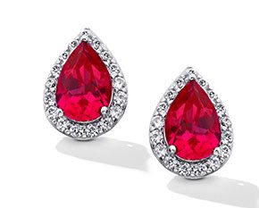 Lab-Created Ruby Earrings