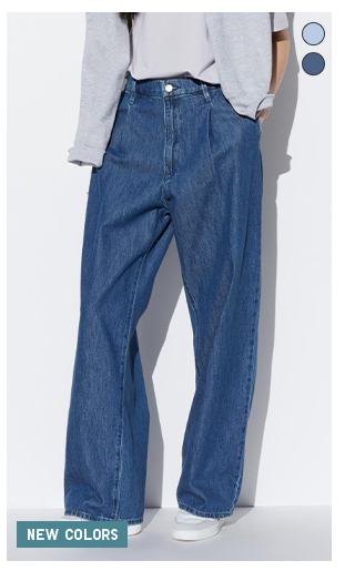 PDP4 - WOMEN DRAPEY DENIM PLEATED PANTS