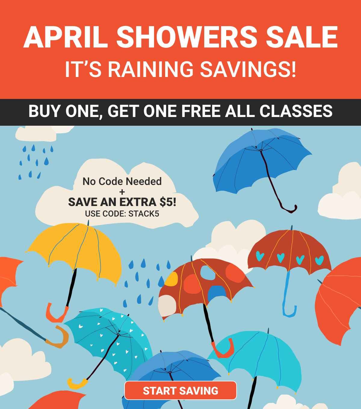 April Showers Sale Buy One Get One Free