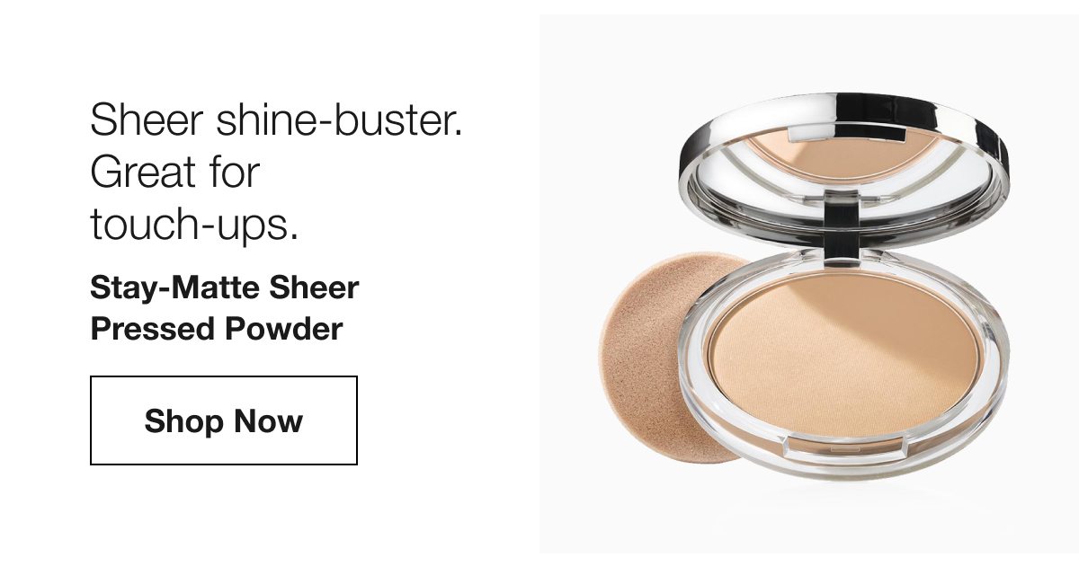 Sheer shine-buster. Great for touch-ups. Stay-Matte Sheer Pressed Powder Shop Now