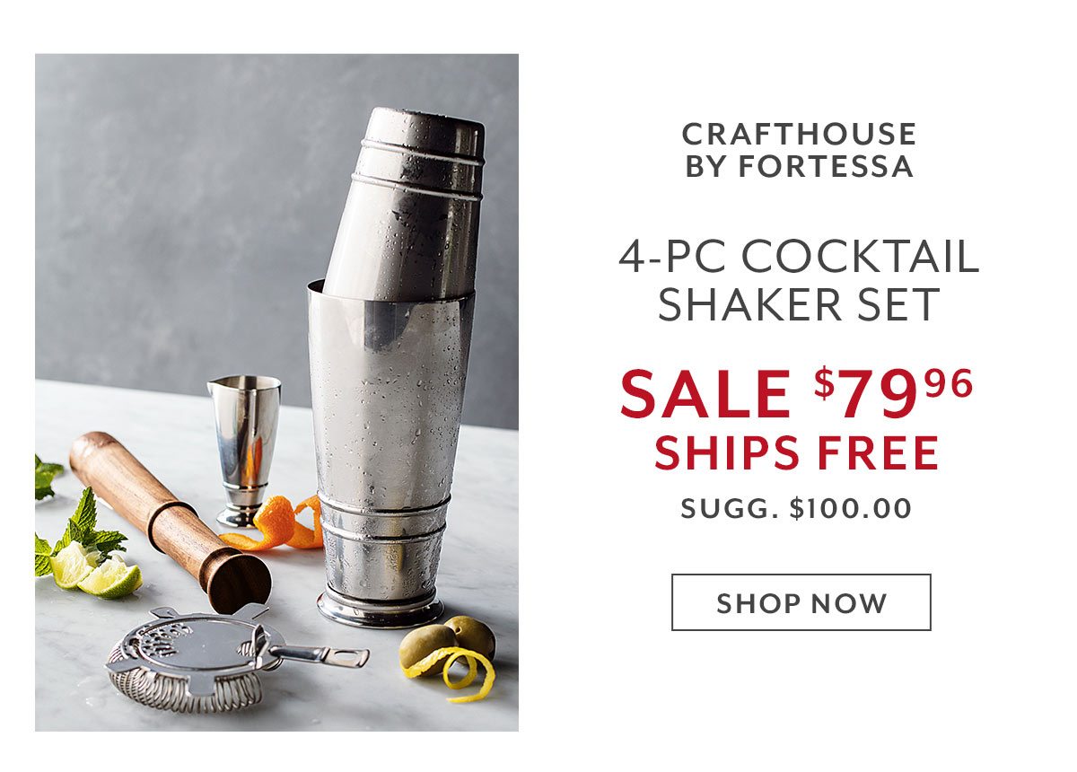 Crafthouse by Fortessa 4-Piece Cocktail Shaker Set