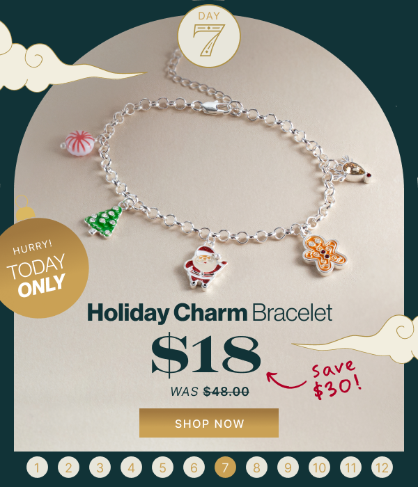 Holiday Charm Bracelet at $18 | TODAY ONLY | SHOP NOW