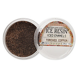 Enamel powder, ICE Resin®, Iced Enamels, Torched Copper. Sold per 0.25-ounce jar.