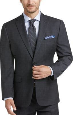 Calvin Klein Charcoal Plaid Modern Fit Suit