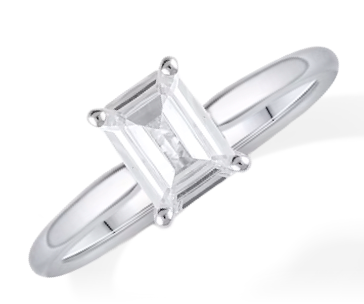 Lab-Created Diamonds by KAY Solitaire Ring 1 ct tw Emerald-cut 14K White Gold (F/VS2)