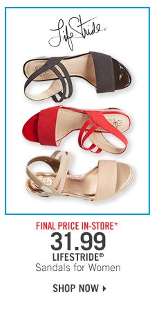 Final Price In-Store* 31.99 LifeStride Sandals