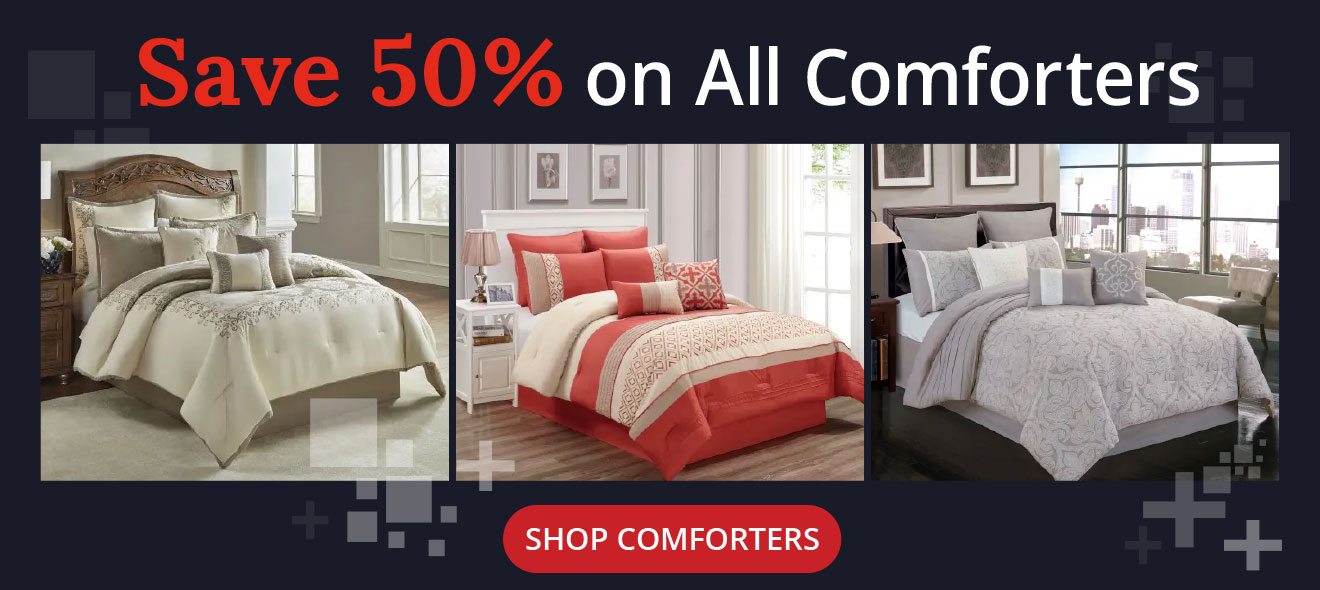 Save up to 50% on all comforters