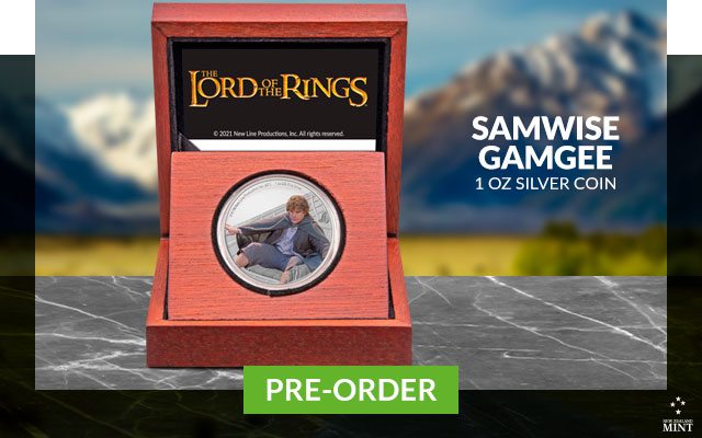Samwise Gamgee 1oz Silver Coin by New Zealand Mint