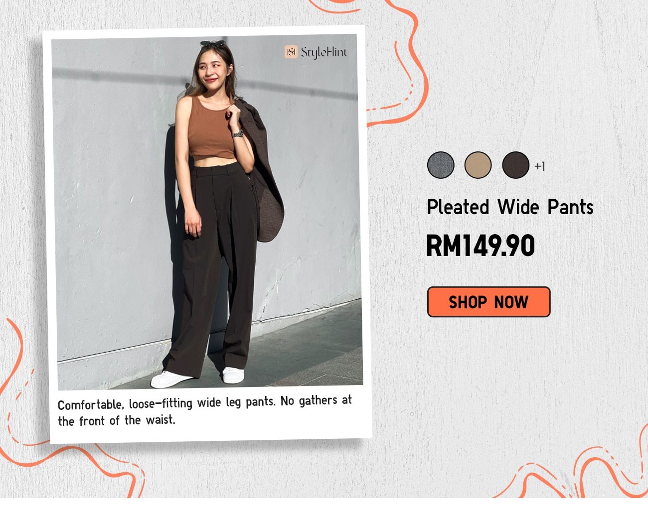 Pleated Wide Pants