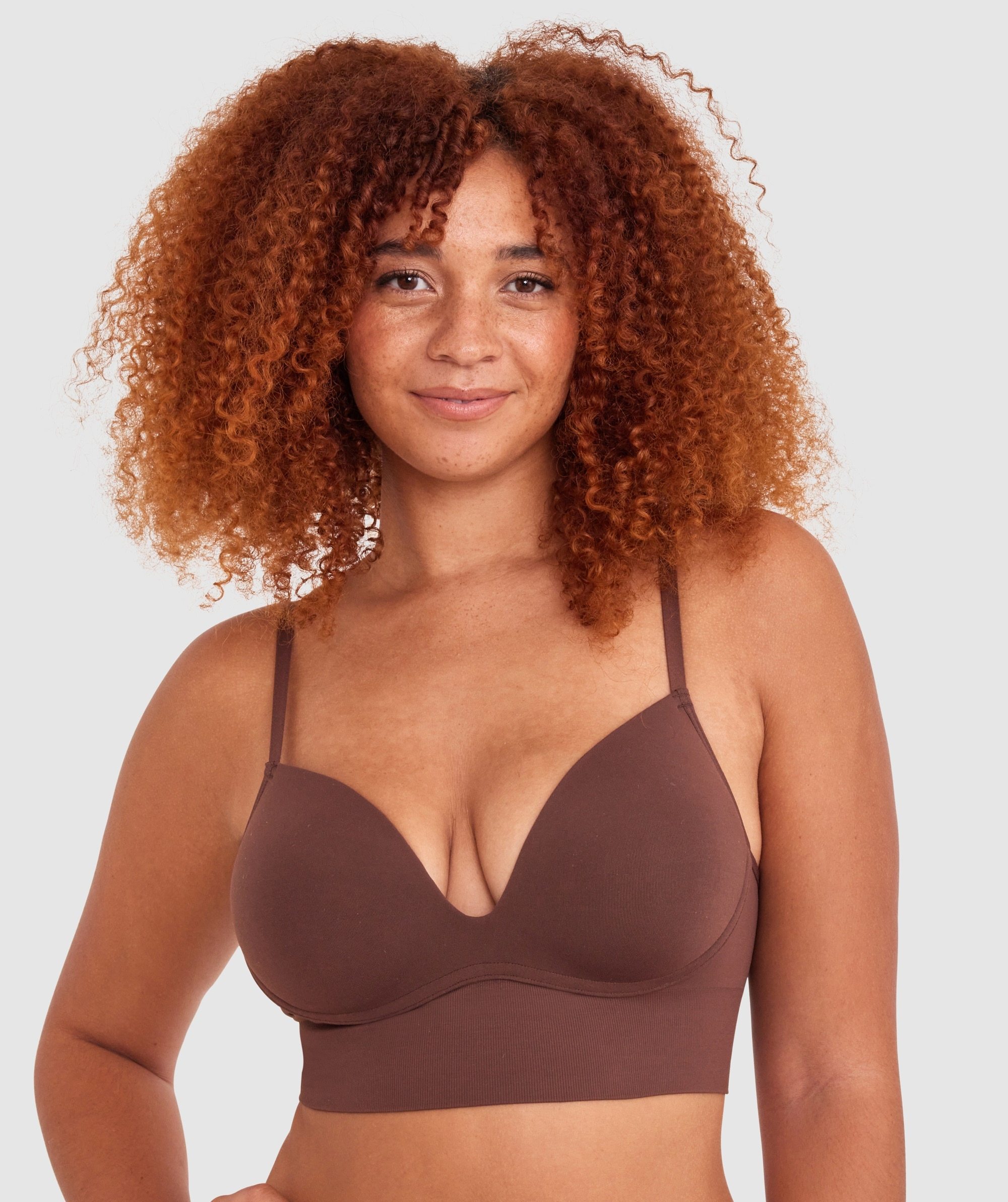 Base Layers Long Line Push Up Bra - Nude 6