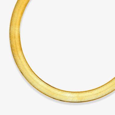 Solid Herringbone Necklace 14K Yellow Gold 18''