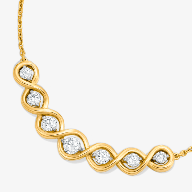 Lab-Grown Diamonds by KAY Smile Necklace 5/8 ct tw 14K Yellow Gold 18''