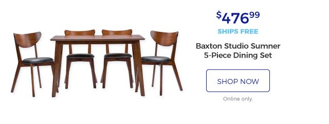 Baxton Studio Sumner 5-Piece Dining Set | $476.99 | ships free | shop now | online only.