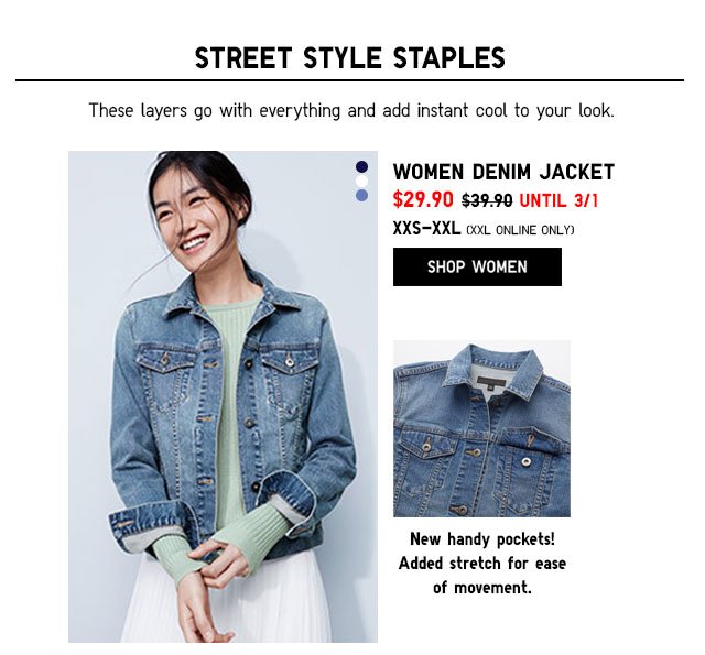 WOMEN DENIM JACKET - NOW $29.90 - SHOP NOW