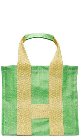 Comme des Garçons Shirt - Green & Yellow Poly Large Tote
